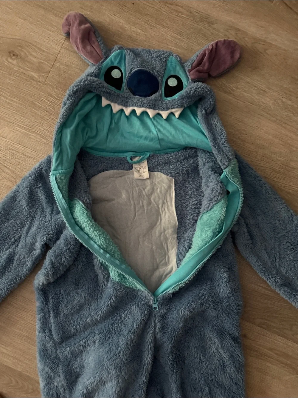 Stitch Disney Store Kids Plush One-Piece Costume in Blue with Character Hood - 7